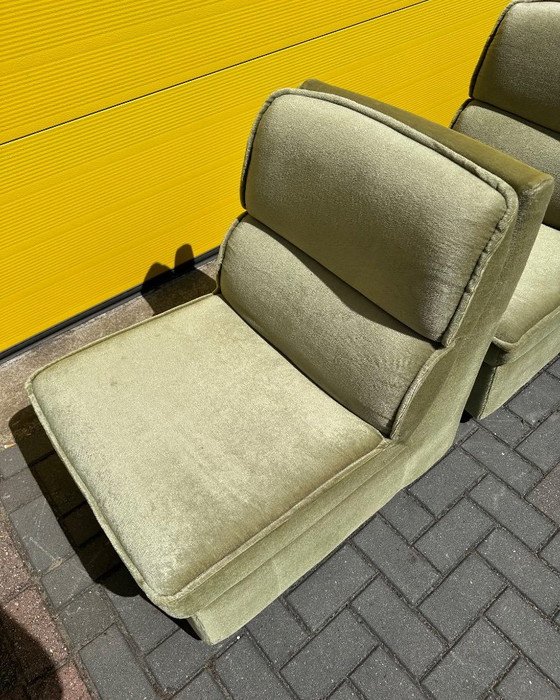 Vintage green Modular sofas – 70s German velour – Velvet (photo 10 of 15)