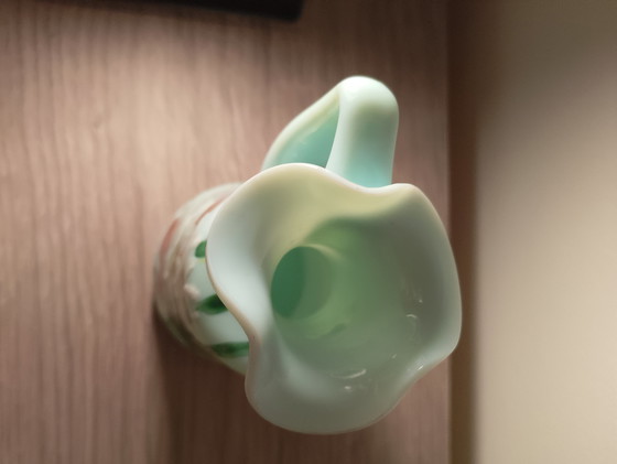 Image 1 of Rare miniature Art Nouveau ewer in uranium glass, Montjoye Legras Cica, circa 1900