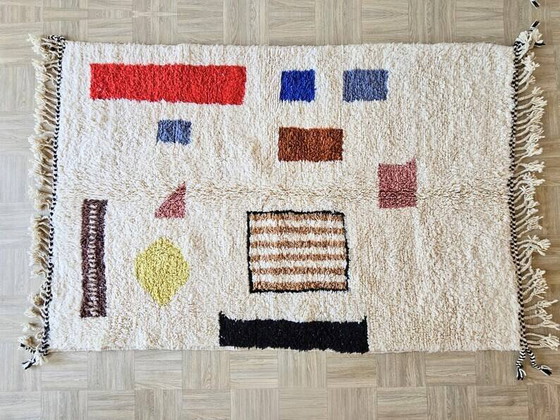 Off-white Marokkanischer Teppich mit geometrischen Mustern, 250cm x 150cm – Teppiche & Läufer, Wolle (photo 3 of 7)
