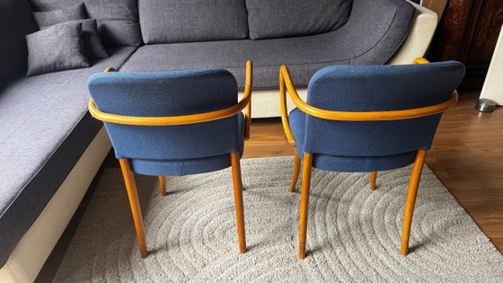 Set di 2 sedie Josef Hoffmann 811 / Prague, Ligna/Thonet, Anni '70, Sedie da pranzo, Legno, Tessile, Beige (foto 2 di 16)