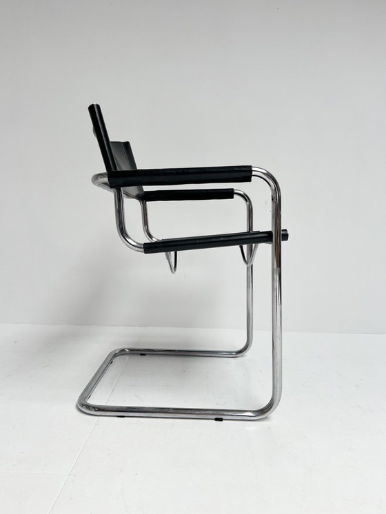 Image 1 of Satz von 4 Mart Stam S34 Lederstühlen, 1970er Jahre