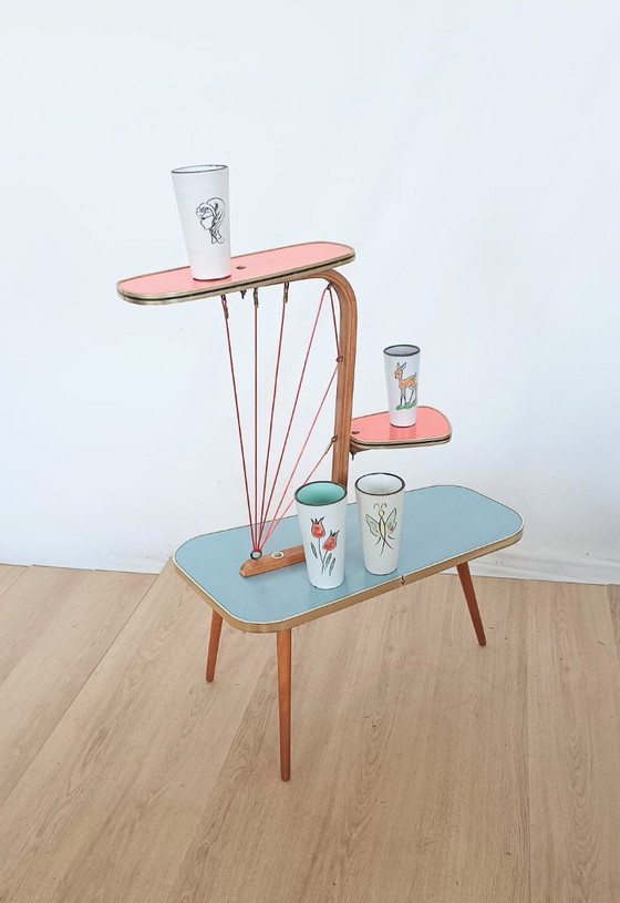 Image 1 of Vintage plantentafel met drie etages