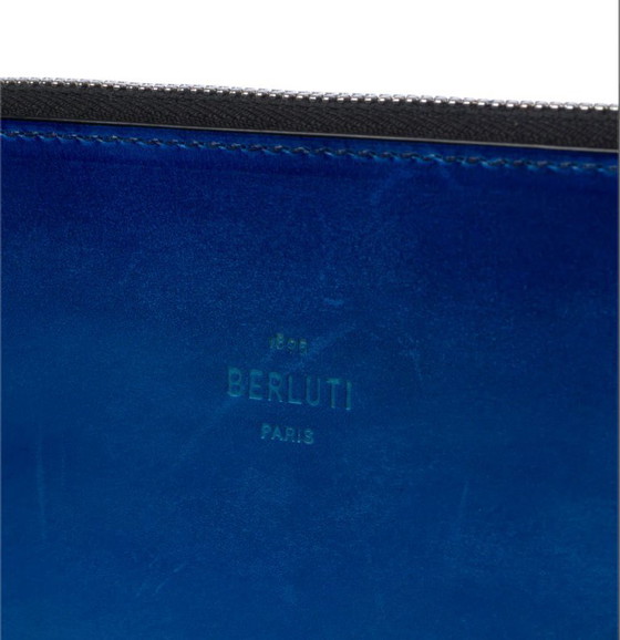 Image 1 of Borsa NON SIGNE / UNSIGNED in Cuir Bleu - 103447