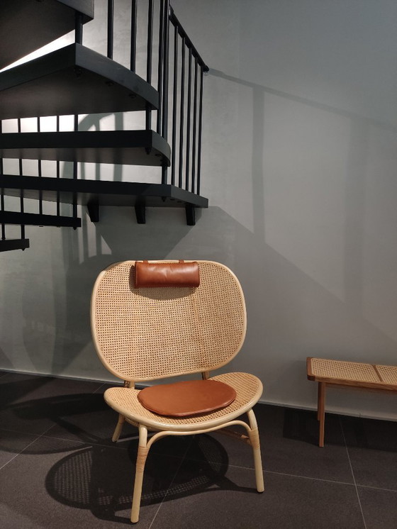 Image 1 of NORR11 - Sillón Nomad - Hyldahl/Hansen - Cuero/caña de Viena, como nuevo