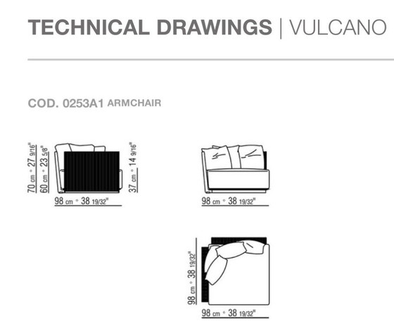 Image 1 of Sofá modular de exterior Flexform Vulcano, 5 piezas, incluye juego de fundas