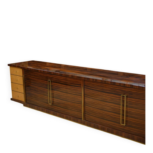 Enfilade minimalista in ebano e sicomoro anni '60