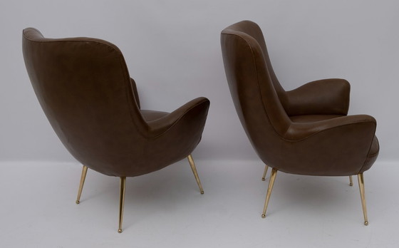 Image 1 of Pareja de sillones de diseño italiano moderno de mediados de siglo, años 50