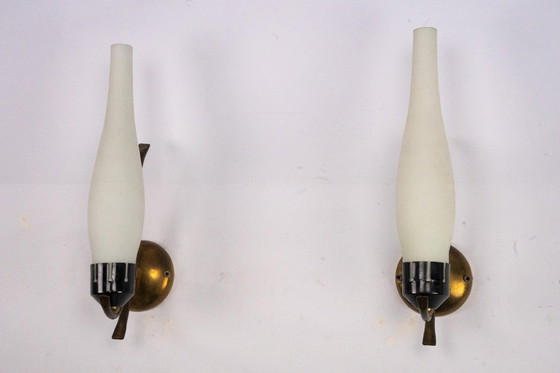 Image 1 of Coppia di appliques di metà secolo in stile Arredoluce. Italia anni '50