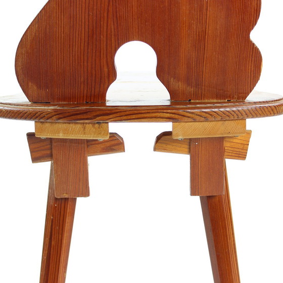 Image 1 of Folk Style Dining Chair In Wood, Czechoslovakia 1973