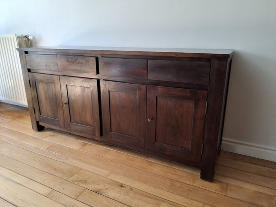 Image 1 of Solid wood sideboard in colonial style made of exotic hardwood