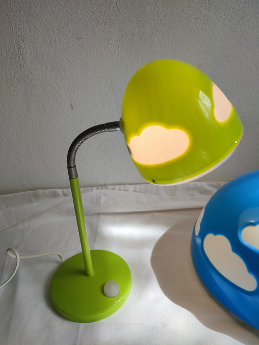 2 x Ikea Wskojig clouds lamp desk lamp pendant lamp Hendrik Preutz blue green