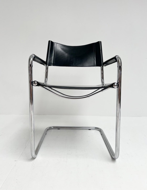 Image 1 of Set di 4 sedie in pelle Mart Stam S34, anni '70