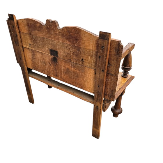 Banc de couloir ancien en chêne néerlandais / années 1920 (photo 7 of 12)