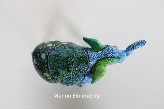 Image 1 of Uniek Beeldje Olifant Handbeschilderd Kunstwerk