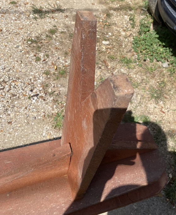 Par de bancos rústicos de madera maciza de 250 cm para mesa de campo de estilo años 50. – Wood (photo 14 of 18)