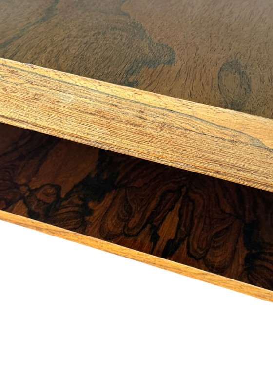MCM Square Coffee Table – Wood, Chrome (photo 4 of 8)