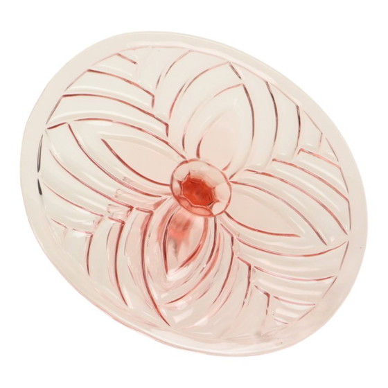 Image 1 of Pink Art Deco Cake Plate Pastry Dish