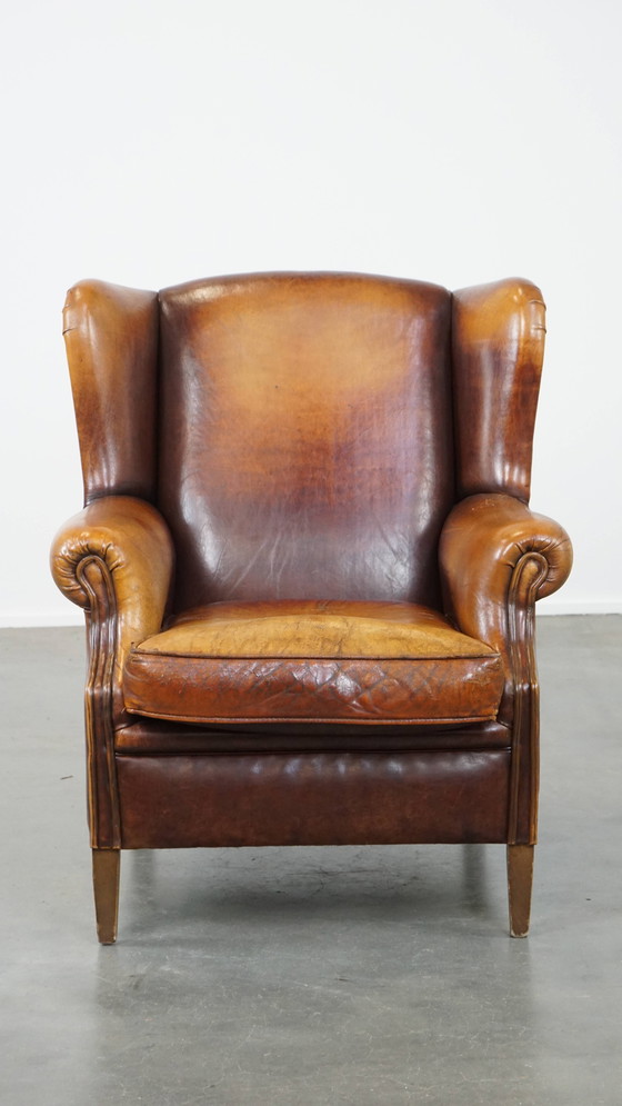 Image 1 of Vintage Schapenleren Oorfauteuil