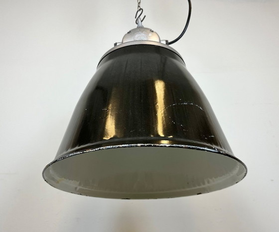 Image 1 of Industrial Black Enamel Factory Pendant Lamp, 1960s