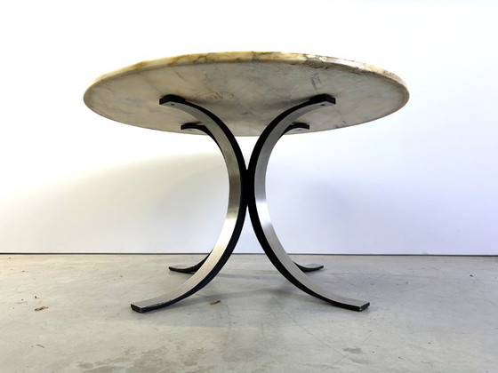Vintage round marble dining table model T69 by Osvaldo Borsani for Tecno, 1970s, Anonima Castelli (photo 9 of 13)