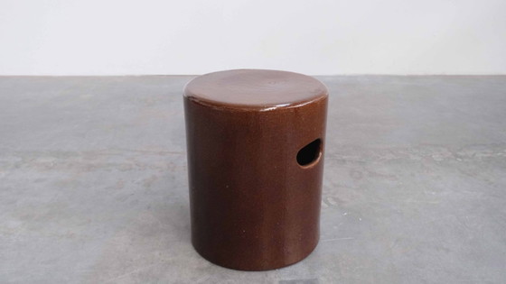 Vintage "Lebrun" Ceramic Stool (photo 5 of 6)