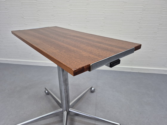 Image 1 of Vintage television table. Mobile side table. Chrome/teak.