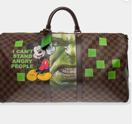 Borsa LOUIS VUITTON Keepall in tela marrone - 101190