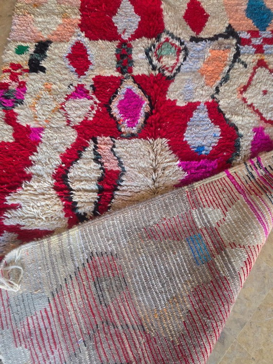 Image 1 of Tappeto marocchino Boujaad rosso e crema 254 x 160 cm