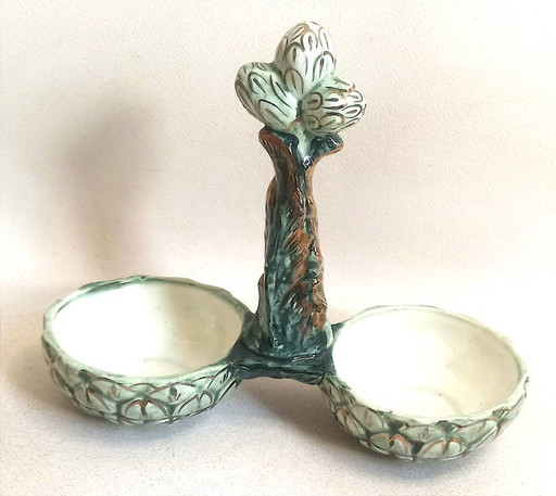 Set da portata per asparagi in metallo colato degli anni '60
