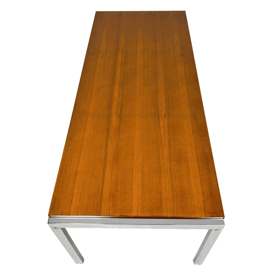 Image 1 of Deens design salontafel teak chroom mid-century