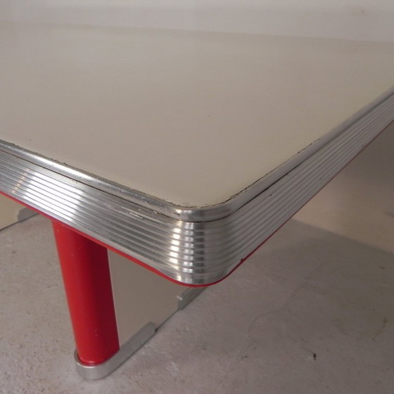 Ahrend Oda dining table, desk, with aluminum edge, 1950s – Plastic, Metal (photo 17 of 29)