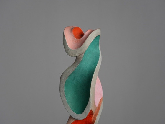 Sculptures Abstraite Polychrome en Bois, Attribuée à Ivan Stoyanov, Bulgarie, 1981 (photo 7 of 10)