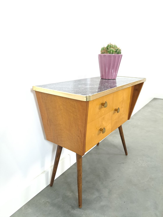 Image 1 of 1950s Cabinet With Drawers And Formica Top Vintage