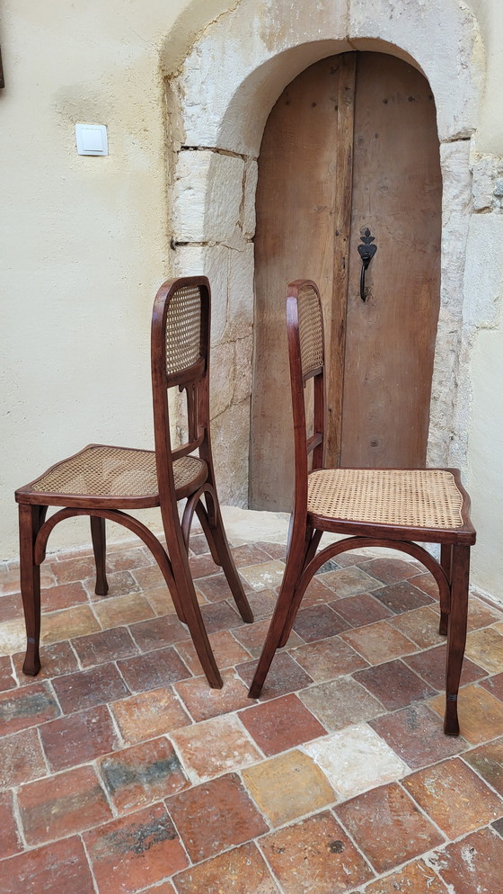 Image 1 of Chaises Art Nouveau En Bois Courbé / Fischel (*2)