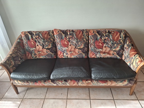 Image 1 of Canapé Pastoe avec 2 fauteuils en cuir