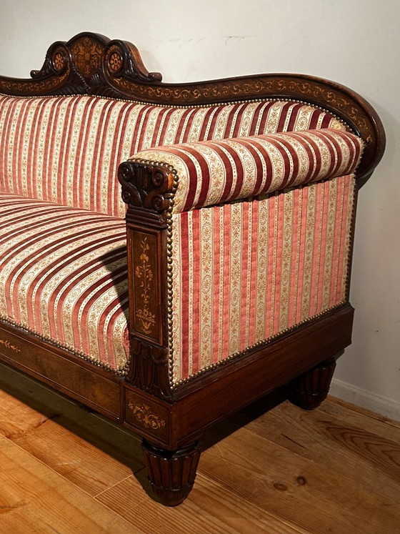 Image 1 of Wunderschönes Empire-Sofa mit Intarsien aus dem 19. Jahrhundert