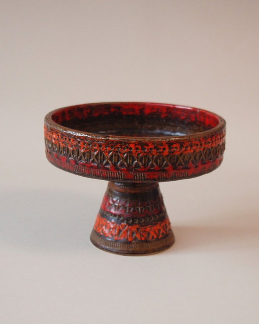 Taza o cuenco de cerámica con pie de Bitossi, Italia, años 70.