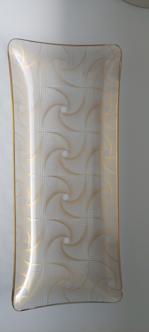 Piatto da torta vintage di MF Crystal & Art Glass, azienda danese.