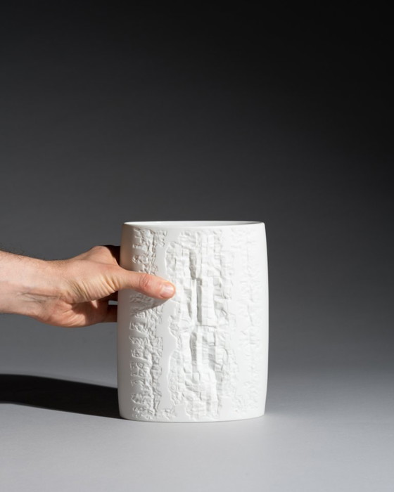 Image 1 of Rosenthal Bisque Porcelain Vase Trio Schreib, Freyer & XL “Pisa” Germany 70s-80s