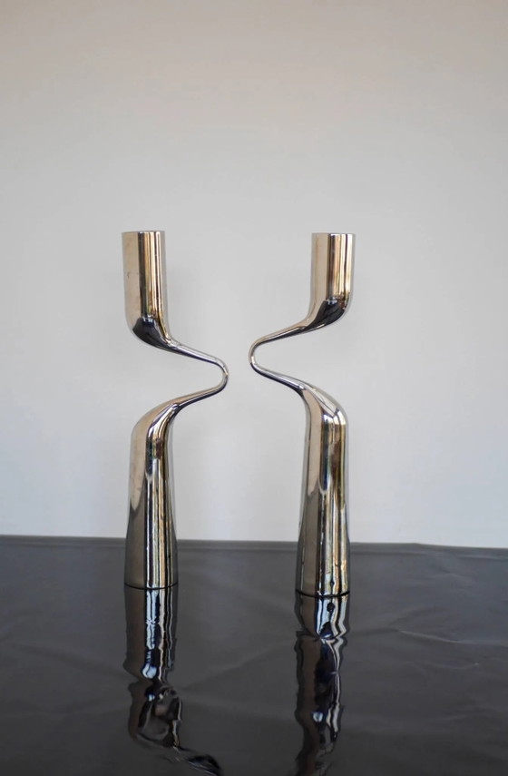 Image 1 of Skulpturale Kerzenhalter, „Tango/Double“, modernes dänisches Design von Mikaela Dörfel
