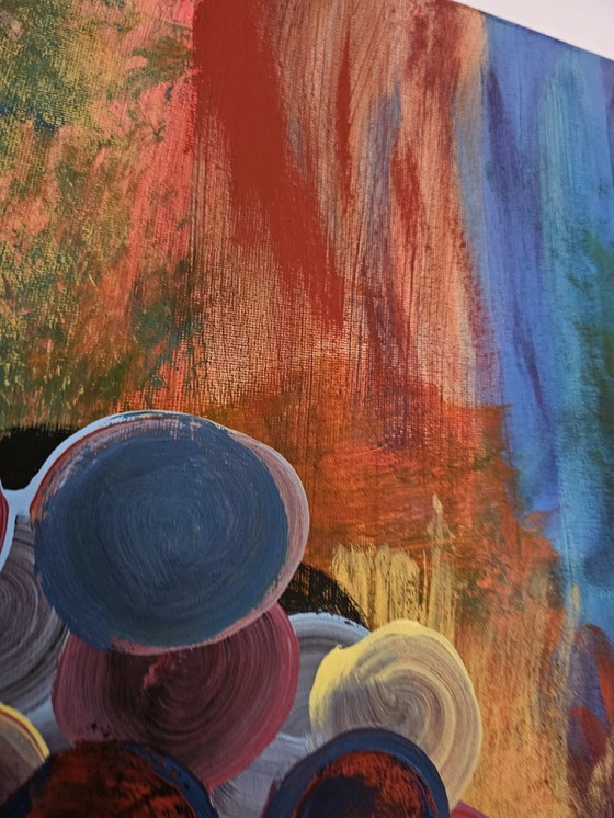 Image 1 of Large Abstract Painting – Fragments of Bloom Warm colors – T.C. Freiberger – Contemporary Expressionism