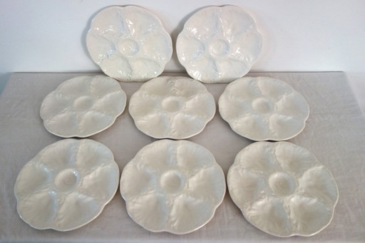 8 piatti di ostriche in ceramica Gien Barbotine vintage – servies (photo 2 of 7)