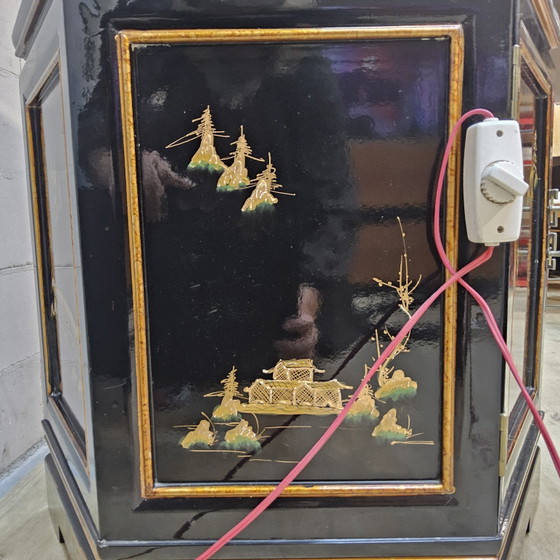 Vitrine Chinoise Vintage Toit Pagode (Éclairage) Armoire Bohème – Wood, Glass (photo 10 of 15)