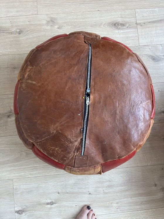 Vintage Marokkaanse leren poef – Hockers en poefs, Leather (photo 5 of 5)