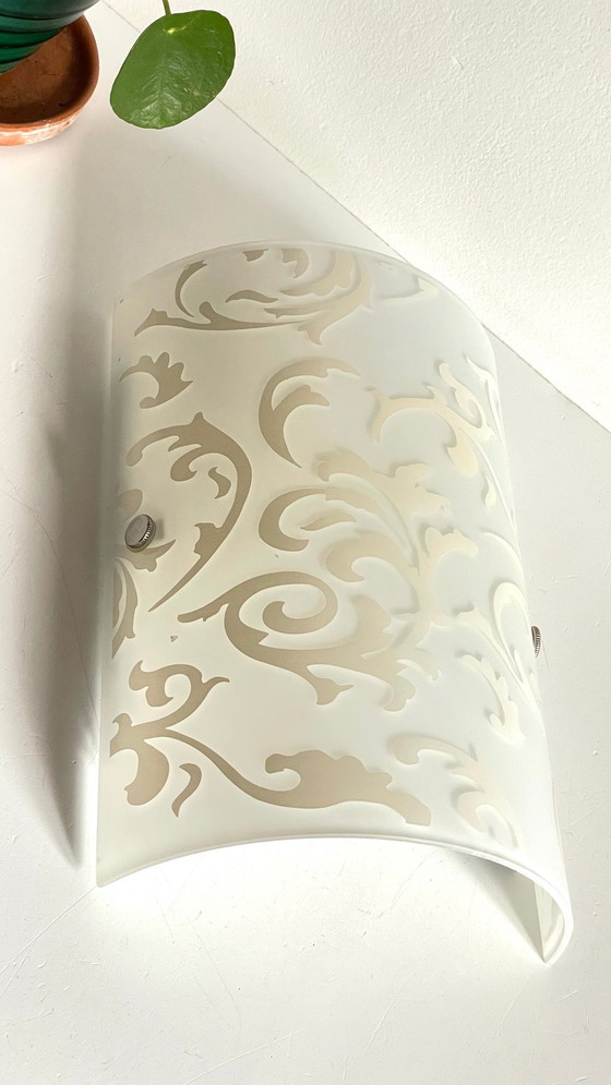 Image 1 of Polished and Silk-screened Glass Wall Lamp by Eglo