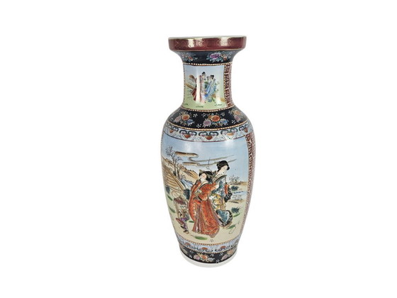 Image 1 of Vintage - Satsuma Geisha - XL Vase - porcelain - China - 3rd quarter 20th century