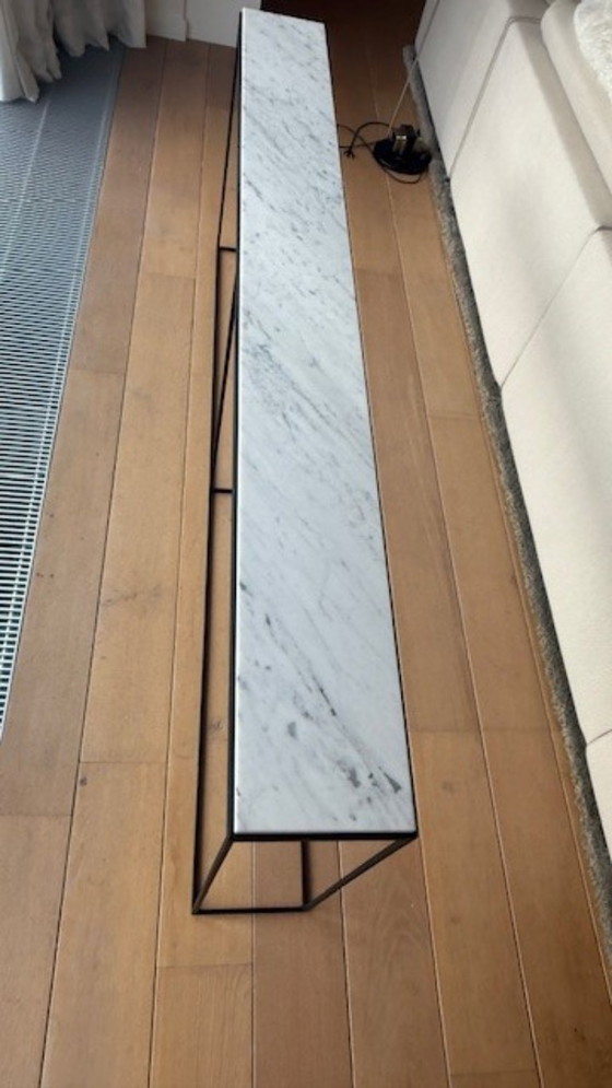 Image 1 of Console gietijzer zwart met marmeren blad 