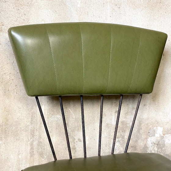 Image 1 of Paire de fauteuils vintage 1960's métal et simili-cuir vert