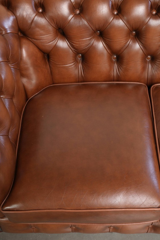 Sehr schönes geräumiges Rindsleder 2 Sitzer Sofas in einer schönen braunen Farbe und einem tollen englischen (photo 6 of 12)