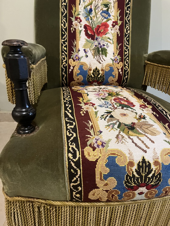 Image 1 of Coppia di poltrone in velluto